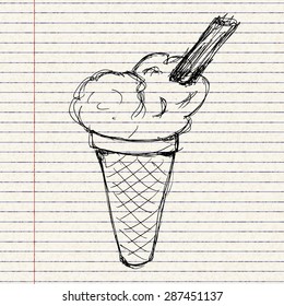 Hand drawn illustration of an ice cream
