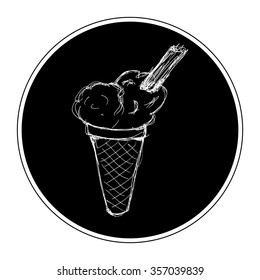 Hand drawn illustration of an ice cream