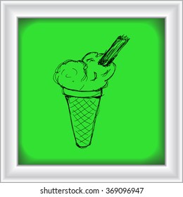 Hand drawn illustration of an ice cream
