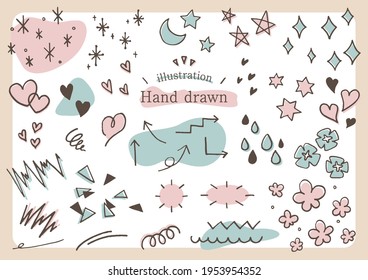 Hand drawn illustration icon set