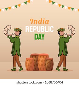 Hand drawn illustration of Indian Republic Day. vector illustration