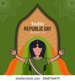 Hand drawn illustration of Indian Republic Day. vector illustration