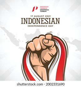 Hand drawn illustration of indonesian independence day Free Vector