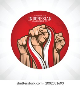 Hand drawn illustration of indonesian independence day Free Vector