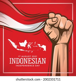 Hand drawn illustration of indonesian independence day Free Vector