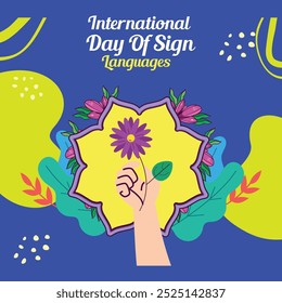 hand drawn illustration for international day of sign languages celebration