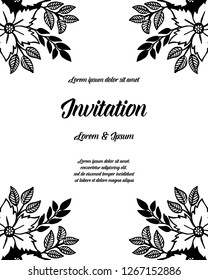 Hand drawn illustration for invitation card floral design