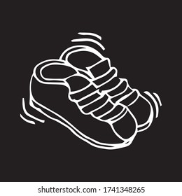Hand drawn illustration with isolated shoes. Vector fashion illustration shoes.