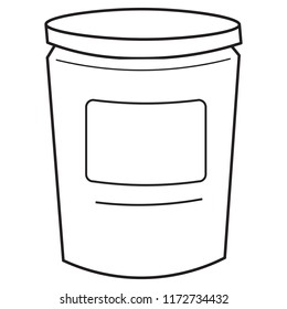 Hand drawn Illustration of a jam jelly jar mayonnaise butter blank empty bottle template