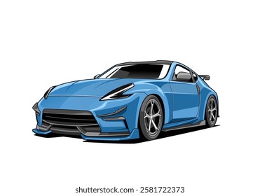 hand drawn illustration jdm car