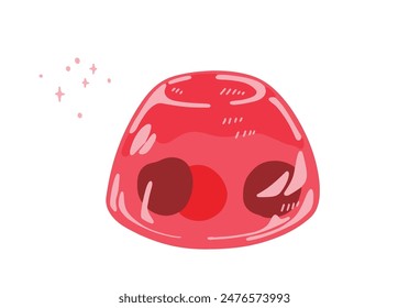 Handgezeichnete Illustration von Gelee mit Kirschfrucht