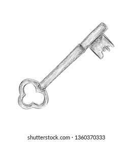 Hand drawn illustration of key