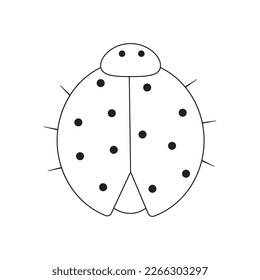 Hand drawn illustration of a ladybug. Isolated on white background