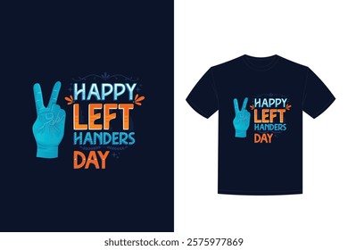 hand drawn illustration left handers day t shirt design