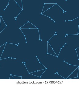 Hand drawn illustration of libra zodiac sign. Pattern seamless 