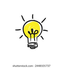 hand drawn illustration of a light bulb