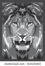 Hand drawn Illustration Lion face. Animal vector eps 10.