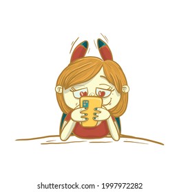 Hand drawn illustration, love message, love letter, love correspondence, chat with a loved one. Vector illustration for design or textile print