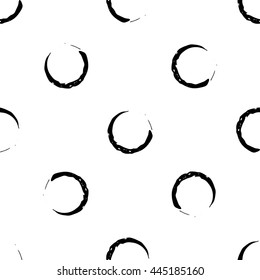 Hand Drawn illustration made with ink. Vector isolated polka dots seamless pattern. Fabric design