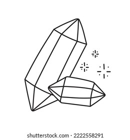 Hand drawn illustration of magic crystals. Isolated on white background