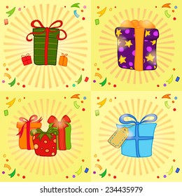 Hand drawn illustration - Magic gift boxes. Mega set