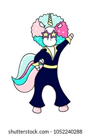 Hand drawn illustration of a magic unicorn. Vector isolated illustration.
