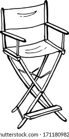 hand drawn illustration of a makeup artist's chair