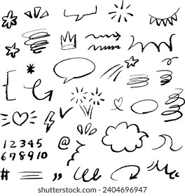 hand drawn illustration material set