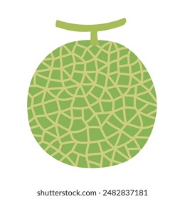Hand drawn illustration of melon with vine