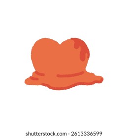 Hand drawn illustration of melting heart