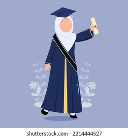 ilustración a mano de la graduación musulmana