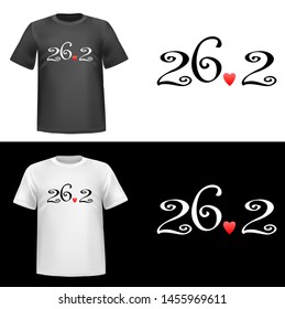 Hand drawn illustration of number 262, avatar, text, tshirt print, vector illustration