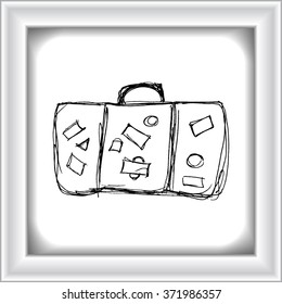 Hand Drawn Illustration Of An Old Suitcase