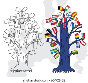 Hand Drawn Illustration on European Union