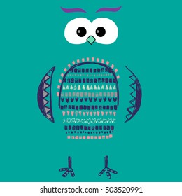 hand drawn illustration owl.