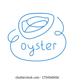 Hand drawn illustration - oyster. Vector outline design on white background.