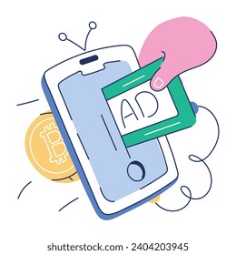 Here’s a hand drawn illustration of paid ad