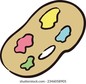 Hand drawn illustration of paint palette