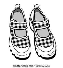 Hand drawn illustration pair shoes