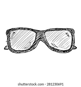 Hand Drawn Illustration Of A Pair Of Sunglasses