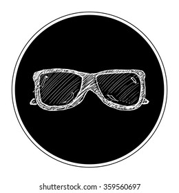 Hand drawn illustration of a pair of sunglasses