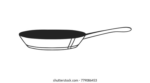 Hand drawn illustration pan. Creative ink art work. Actual vector isolated drawing