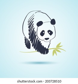 Hand drawn illustration of panda