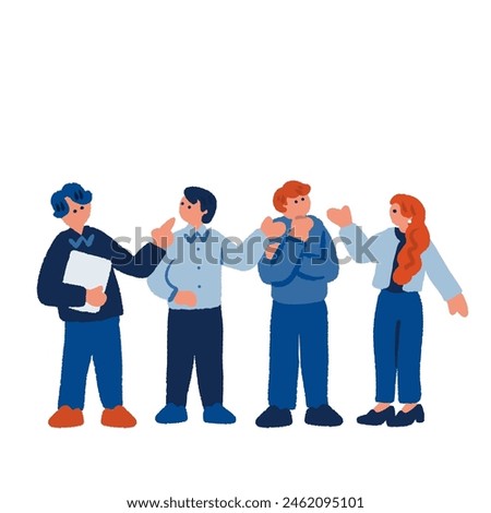 Hand drawn illustration of people having a meeting