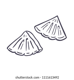 Hand drawn illustration of pineapple.