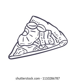 Hand drawn illustration of Pizza.