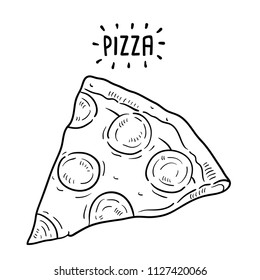 Hand drawn illustration of Pizza.