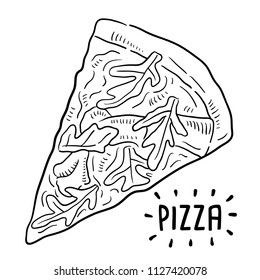 Hand drawn illustration of Pizza.