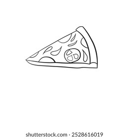 Hand drawn illustration of a pizza