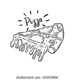 Hand drawn illustration of Pizza.